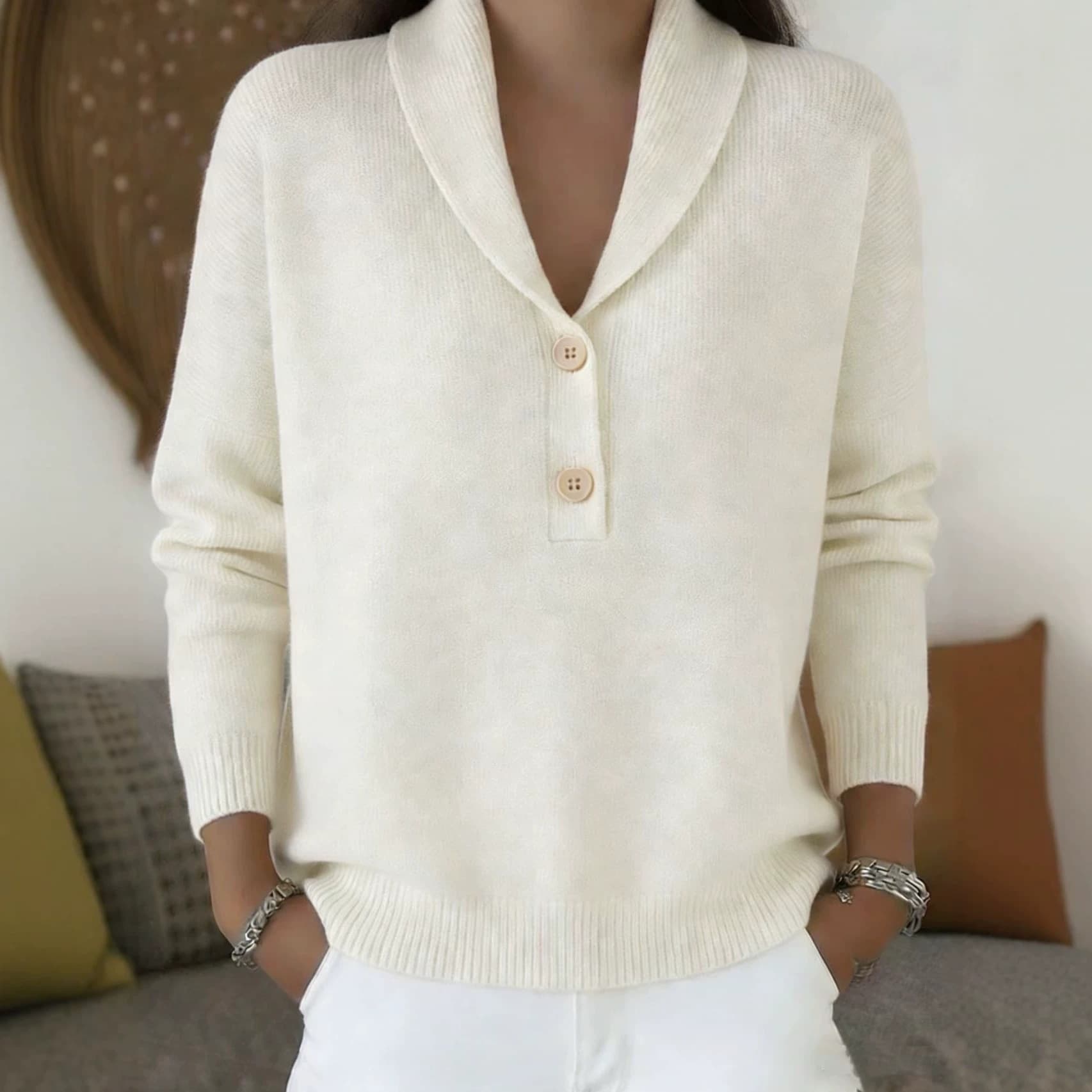 New Fallwinter Solid-color Polo-neck Casual Chic Womens Wear